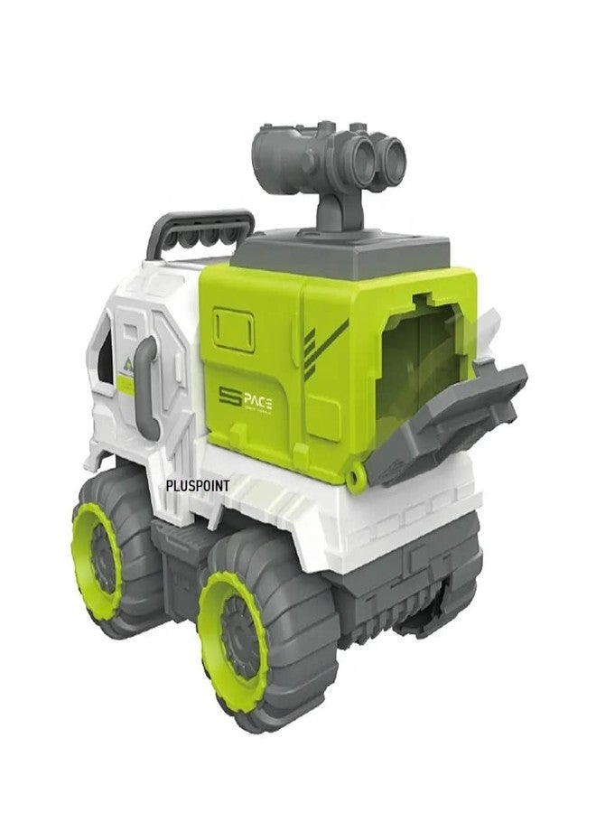 بلس بوينت مجموعة مركبات رواد الفضاء تشاندرايان من PLUSPOINT، لعبة شاحنة لعب تمثيلية تعمل بالاحتكاك للأطفال الأولاد، عبوة من 3 مركبات فضائية لمشروع الفضاء، لعبة سيارة للأطفال الصغار (شاحنة فضائية 3 قطع) - Image 4